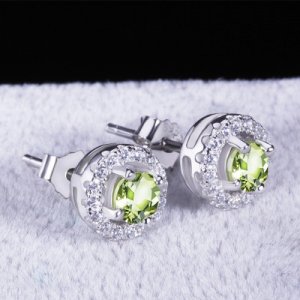 Cubic Zirconia birthstone Sterling Silver Earrings